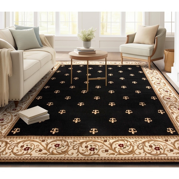 Well Woven Barclay Fleur De Lis Traditional Oriental Living Room