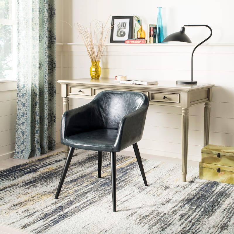 SAFAVIEH Drusilla Brown/ Black Accent Chair - 22.5" x 23.5" x 30" - 22Wx24Dx30H