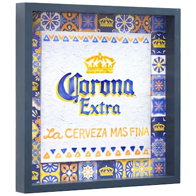 American Art Decor Corona Extra Beer Framed Art Print - 14.25" x 14.25"