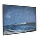 preview thumbnail 2 of 4, Blue Canvas Night Sky Landscape Living Room Framed Wall Art with Black Frame