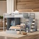 preview thumbnail 1 of 30, Contemporary Full Over Twin Bunk Bed with Wardrobe and Convenient Footboard Drawers, Versatile Sleeping Arrangements, Gray Grey