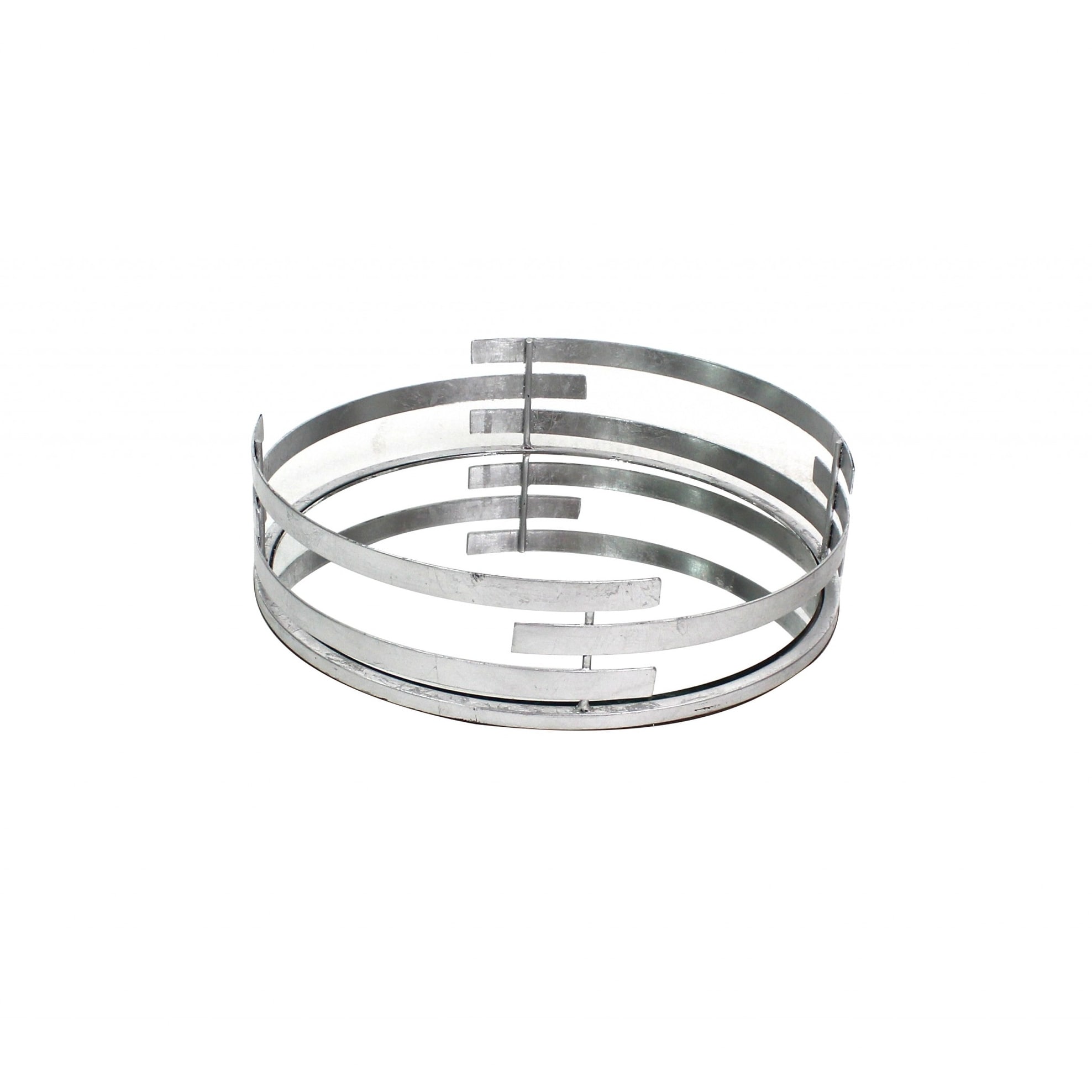 14 X 14 X 4 Silver Minimalist Line  Mirror Tray