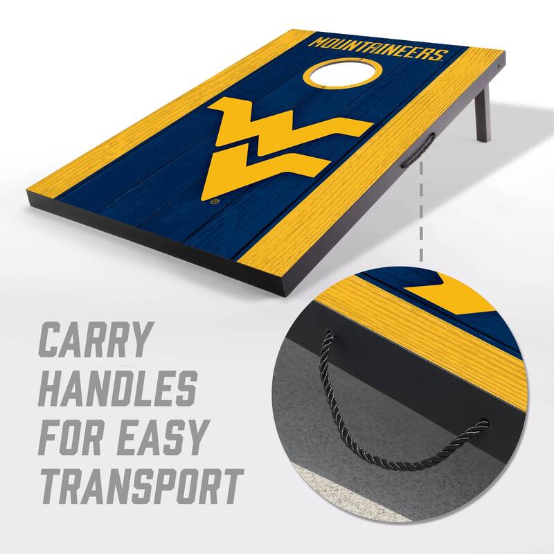 West Virginia NCAA Compact 2x3 Tailgate Cornhole Board Set