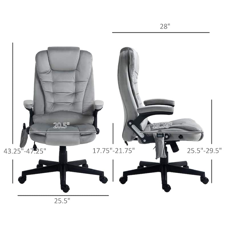 Ergonomic Massage Executive Office Chair Adjustable High Back Recliner Chair Padded Armchair with Lumbar Heating