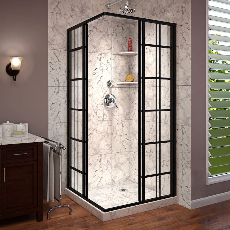 DreamLine French Corner 40 1/2 in. D x 40 1/2 in. W x 72 in. H Framed Sliding Shower Enclosure - 40.44" x 40.44"