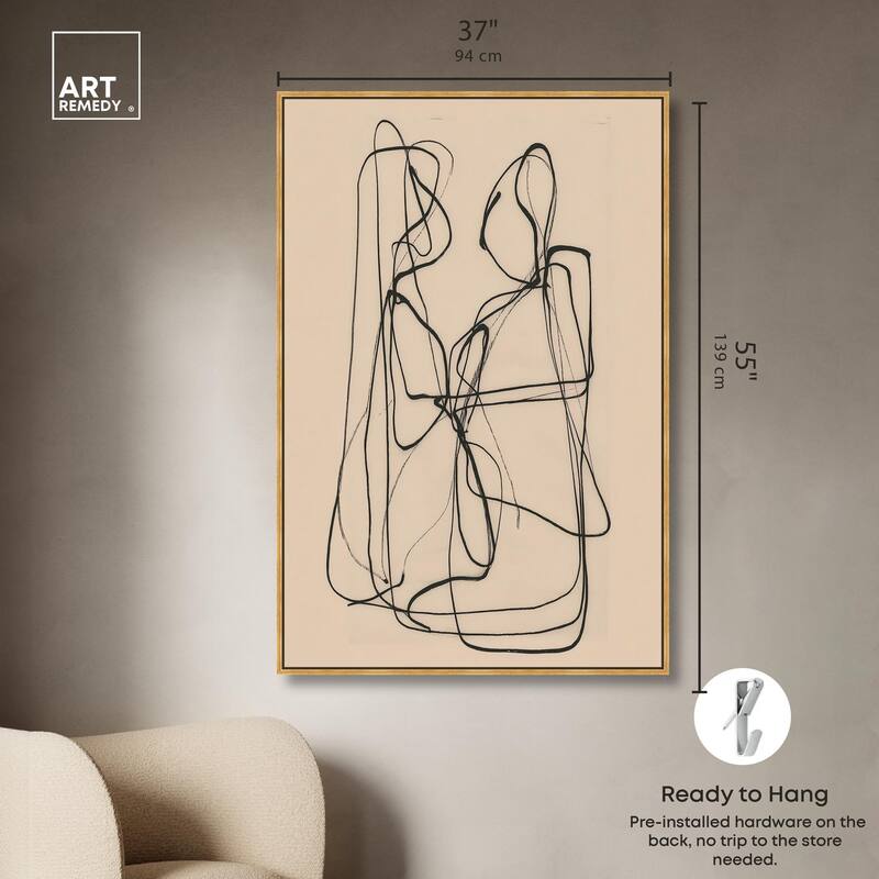 Embrace of Lines I Canvas by Art Remedy