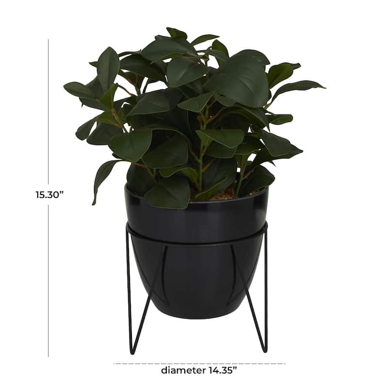 Green Faux Foliage Eucalyptus Artificial Plant with Realistic Leaves and Metal Stand and Black or White Pot
