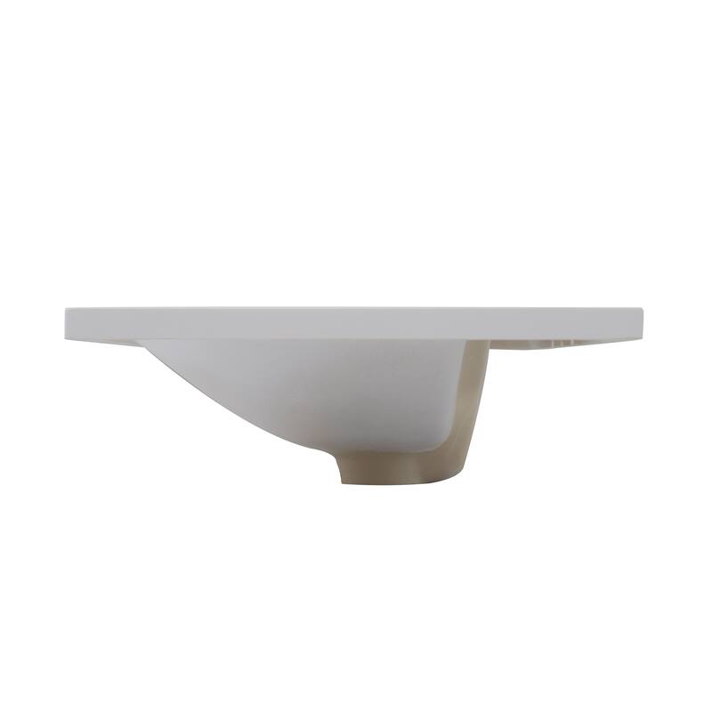 GDFStudio - Melrona Rectangle Resin Bathroom Sink with Three-Hole Faucet Mount and Overflow - 36''x18''