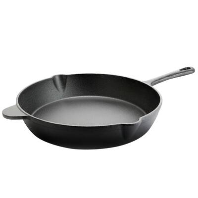 12 Inch Round Cast Iron Frying Pan With Spout