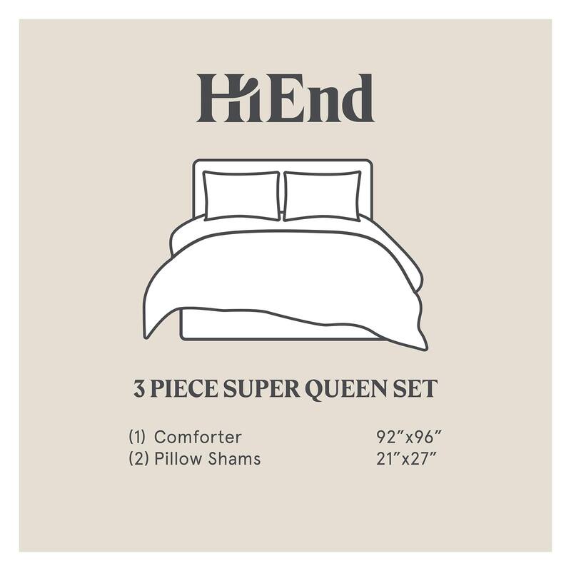 HiEnd Accents Cosmo Ivory/Black Bouclé Stripes Modern Contemporary 3 Piece Comforter Set