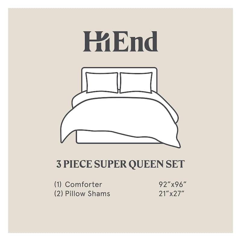 HiEnd Accents Porto Matelasse Textured Comforter Set, 3PC