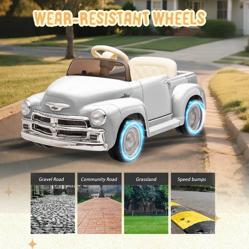 Ride on Truck Car White Ride-On Car Battery Powered Electric Car