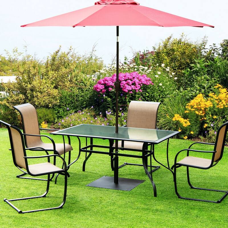 40 lbs Square Umbrella Base Stand with for Backyard Patio - 25'' x 25'' x15'' (L x W x H)