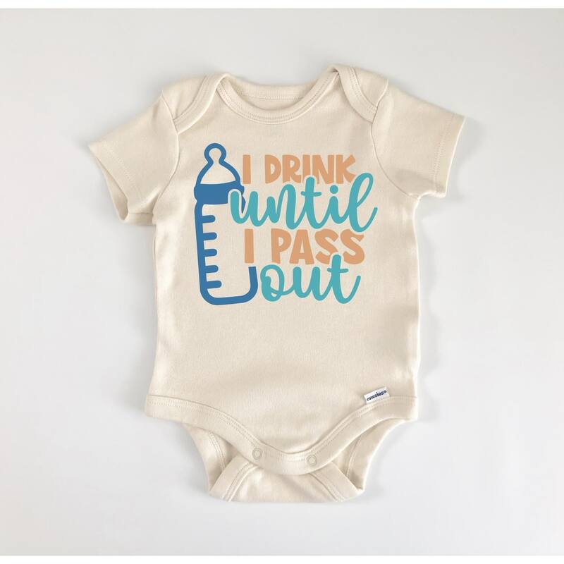 Milk Blue - Baby Boy Girl Clothes Infant Bodysuit Funny Cute Newborn - White - Newborn