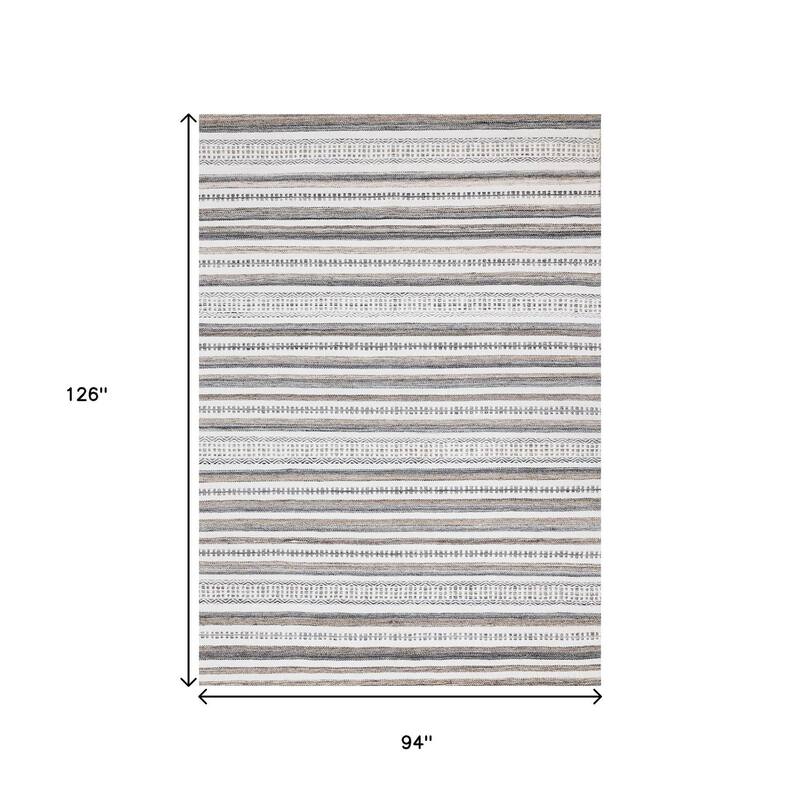 HomeRoots Striped Modern Rectangle Area Rug
