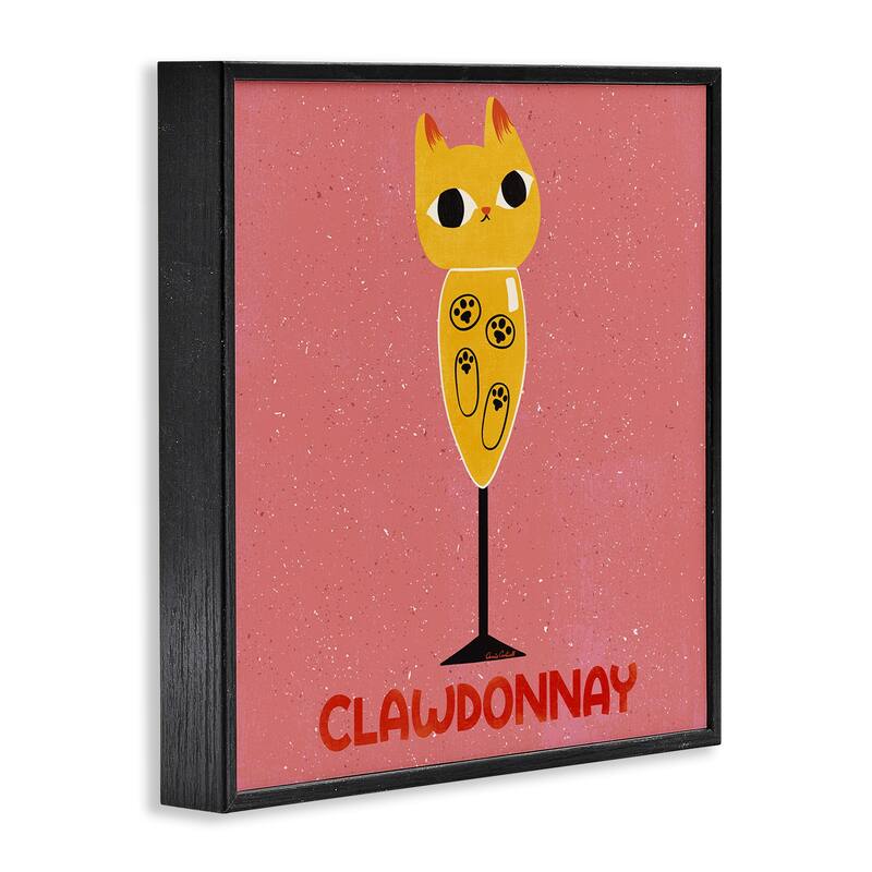 Stupell Clawdonnay Feline Wine Framed Giclee Art Design By Carrie Cantwell