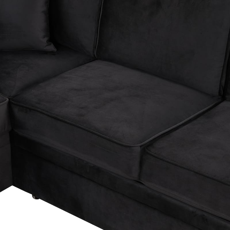 84.75" L-Shaped 5-Seat Sleeper Sofa with Storage