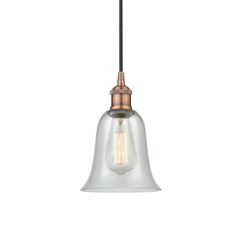 Innovations Lighting 616-1P-12-6 Hanover Pendant Hanover 6" Wide Mini - Antique Copper / Fishnet