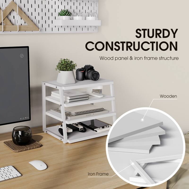 Fenge Desk Organizer, 4 Tier File Organizer for Desk - 14.6x10.5x12.1 inches