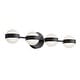 preview thumbnail 9 of 16, AFX Verona LED Vanity Light - White Acrylic Shade 30" - Black