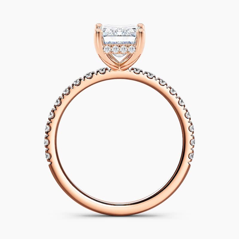 Auriya 14k-Rose Gold Lab Grown Emerald Hidden-Halo Diamond Engagement Ring 0.80 to 5.30 ct. tw. (F-G VS)