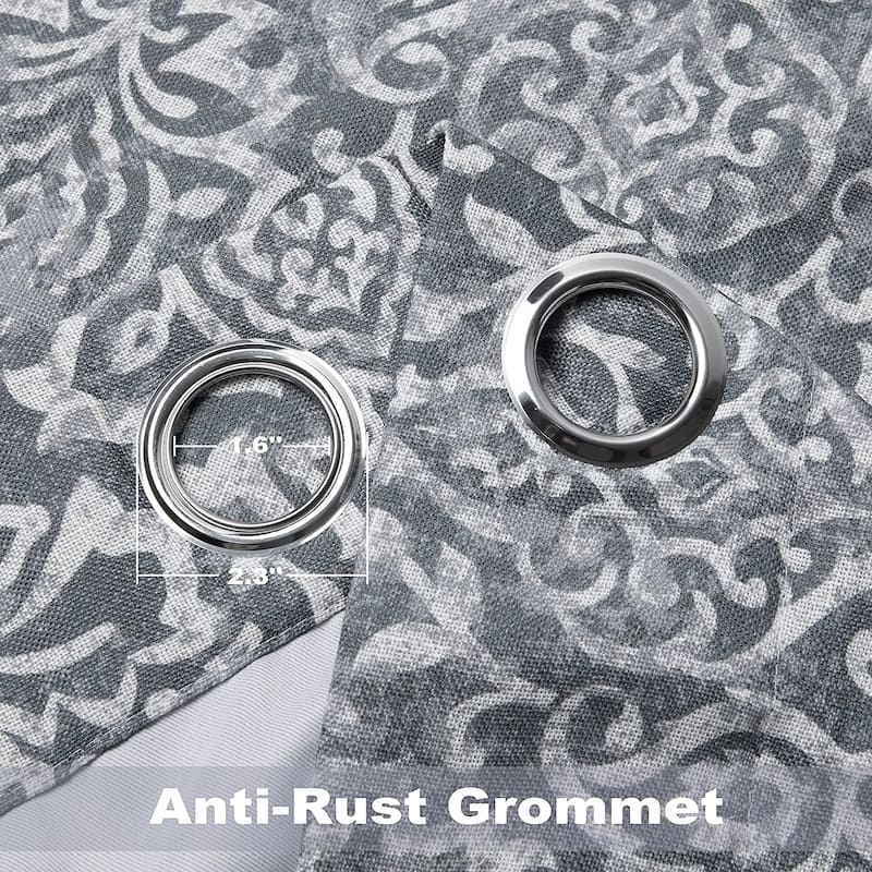 DriftAway Frances Linen Blend Damask Printed Blackout Curtain