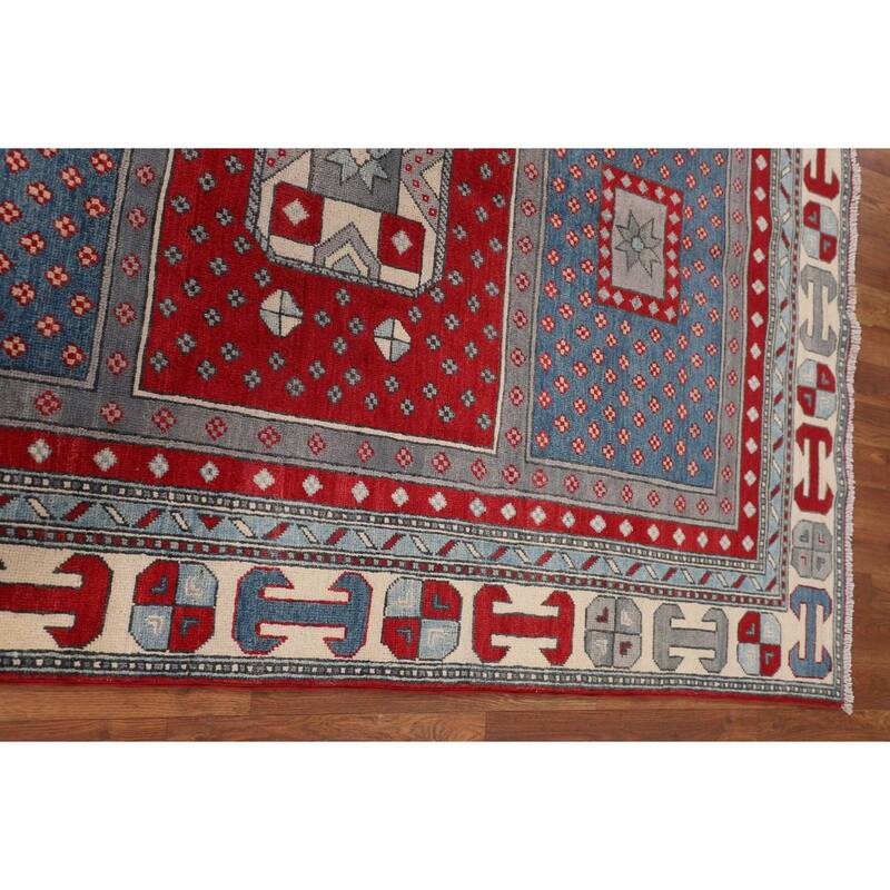 Kazak Oriental Area Rug Handmade Grey Traditional Wool Carpet - 4'11" x 6'9"