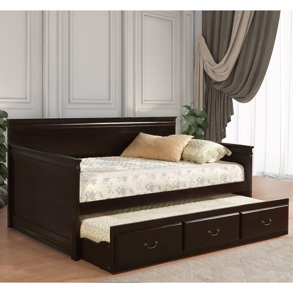 Hosa Traditional Twin Wood Platform Daybed with Trundle by Furniture of