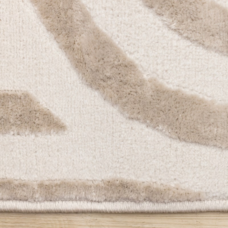 Neutral Cream Beige Arches Modern Area Rug, 5'3" x 7'7"