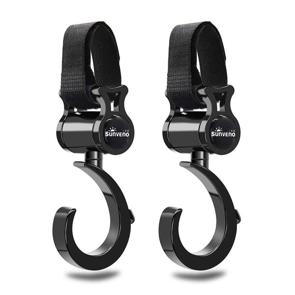 slide 2 of 6, Sunveno Stroller Hook 2-Pack Black