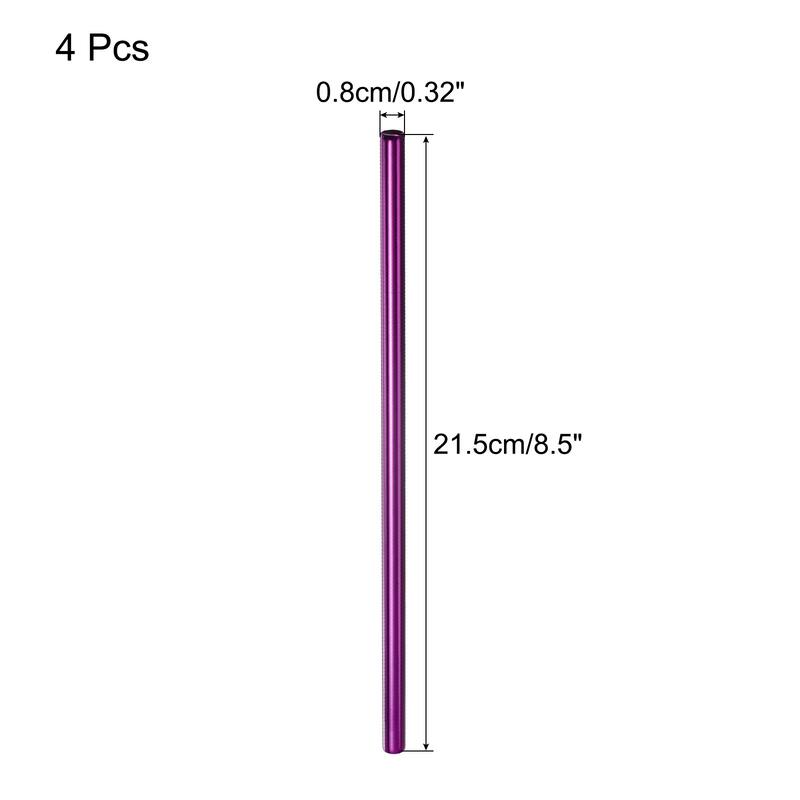 Reusable Metal Straw 4pcs, 8.5" Stainless Steel Drinking Straws