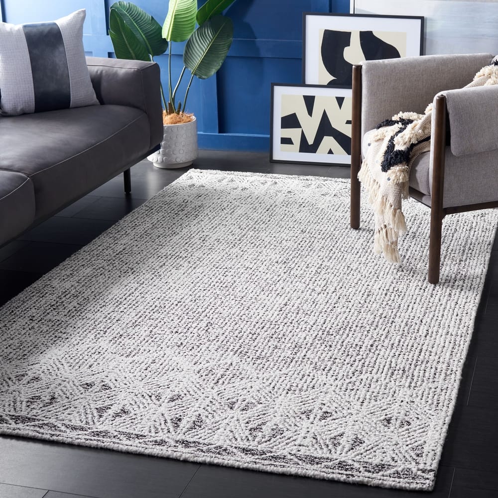 SAFAVIEH Handmade Ebony Golnaz Modern Wool Rug