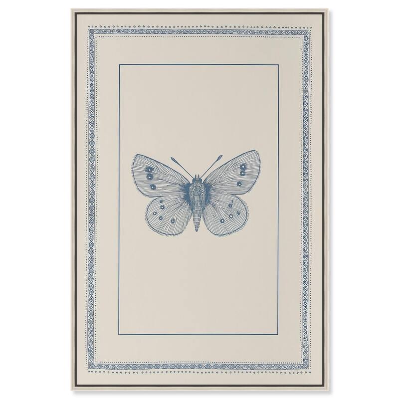 Blue Butterfly I Canvas by Art Remedy - Silver - 36" x 54"