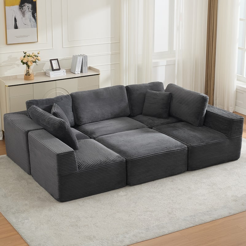 Oversized Chaise Lounge Sofa with Pillows