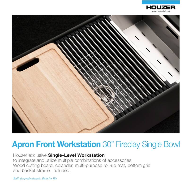 Houzer PTW-3020S Aspire 30" Farmhouse Single Basin Fireclay Kitchen