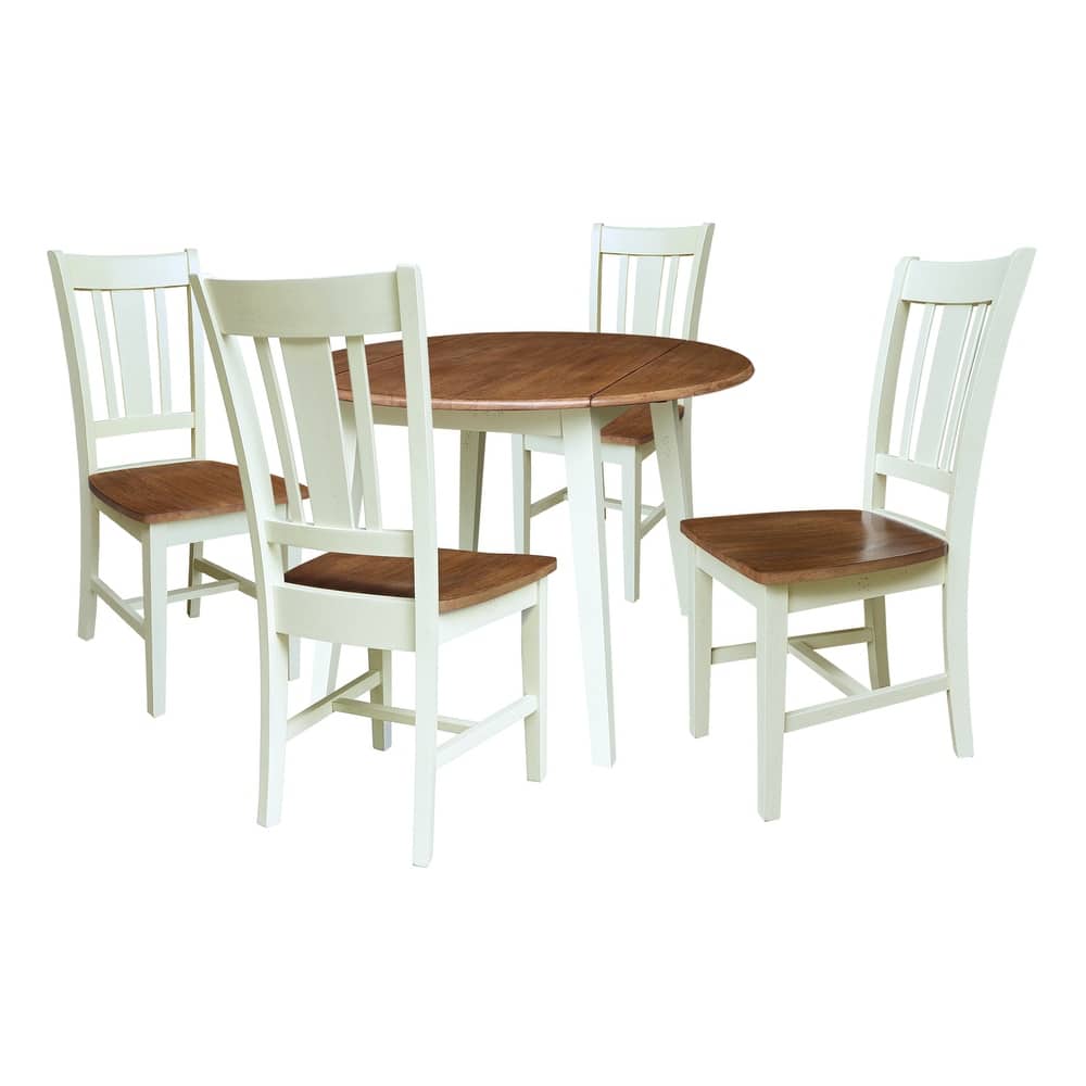 42" Round Dual Drop Leaf Table with Dining Chairs