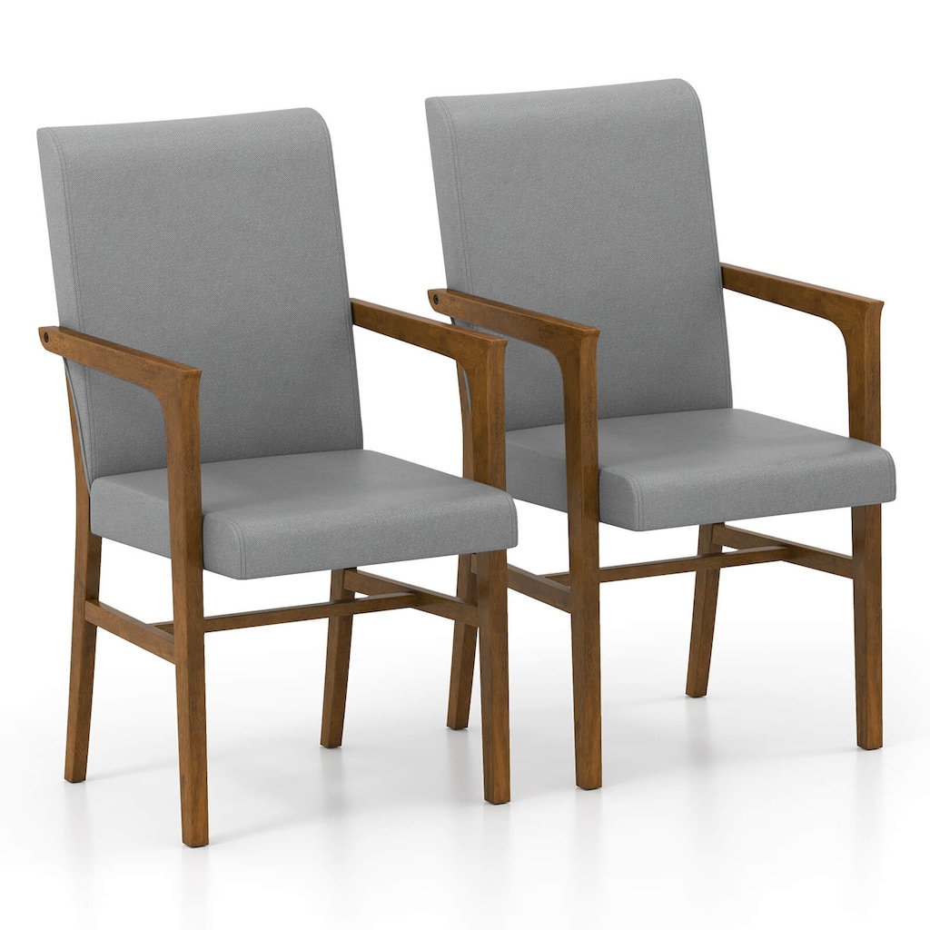 Costway Mid-Century Modern Dining Chairs Set of 2/4 Upholstered Accent