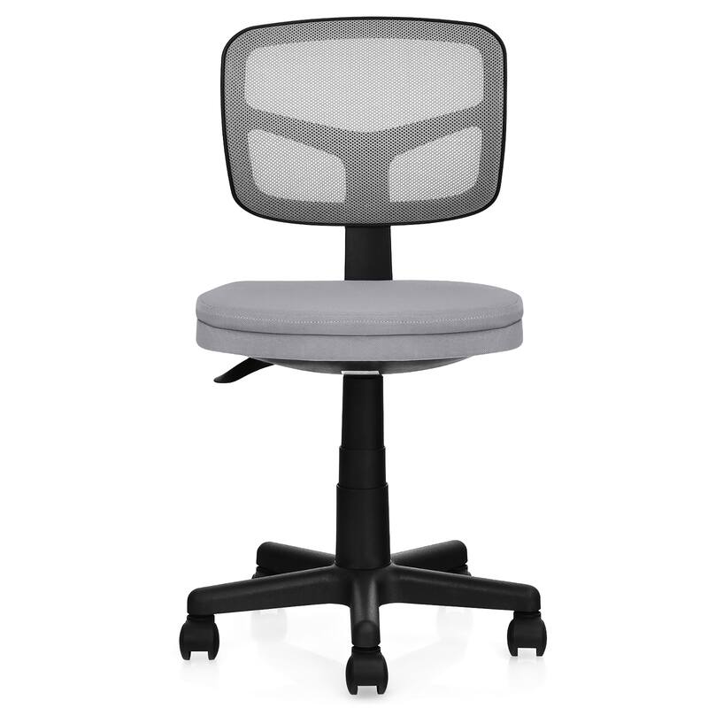 Costway Armless Office Chair Adjustable Swivel Computer Mesh Desk - See details - Grey