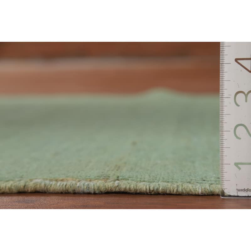 Green Gabbeh Modern Foyer Rug Handmade Wool Carpet - 3'6"x 4'8"