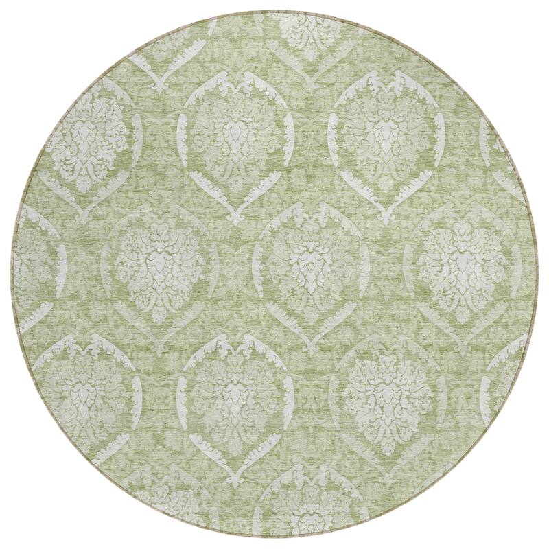 Machine Washable Indoor/ Outdoor Chantille Traditional Damask Rug