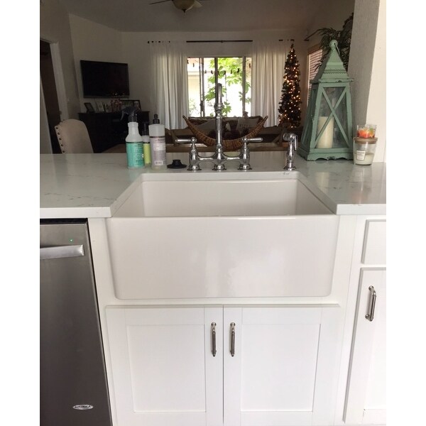 Hahn White Fireclay 26 Inch Farmhouse Single Sink Free Hahn White Fireclay 26 Inch Farmhouse Single Sink Free Shipping Today 12026692