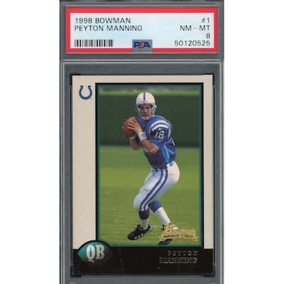 Peyton Manning 1998 Bowman Football Rookie Card #1 Graded PSA 8 - 8'6" x 11'6"