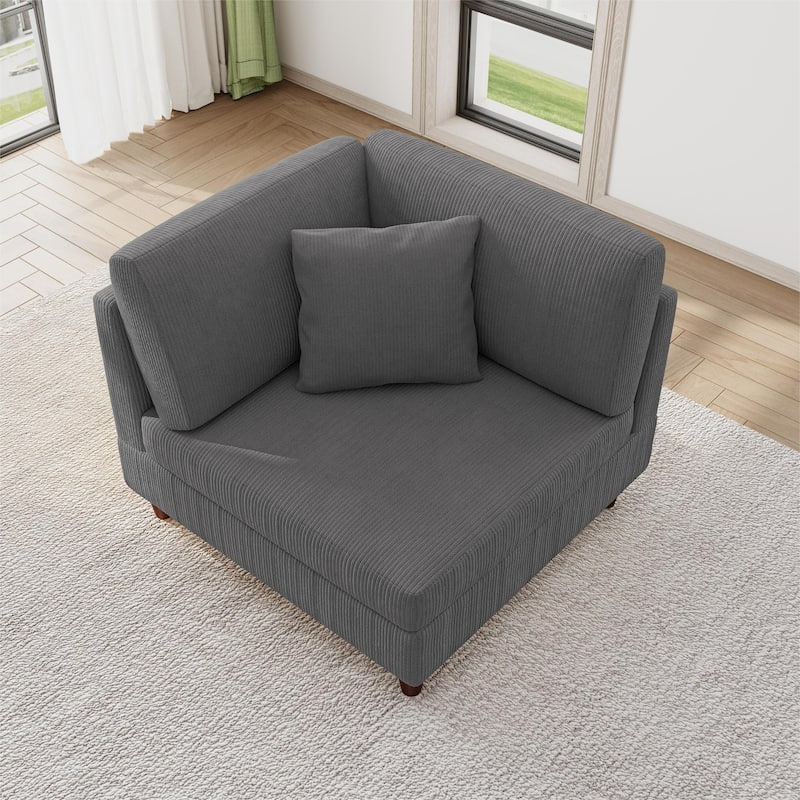 Modular Corduroy Armchair Sofa Accent Chair
