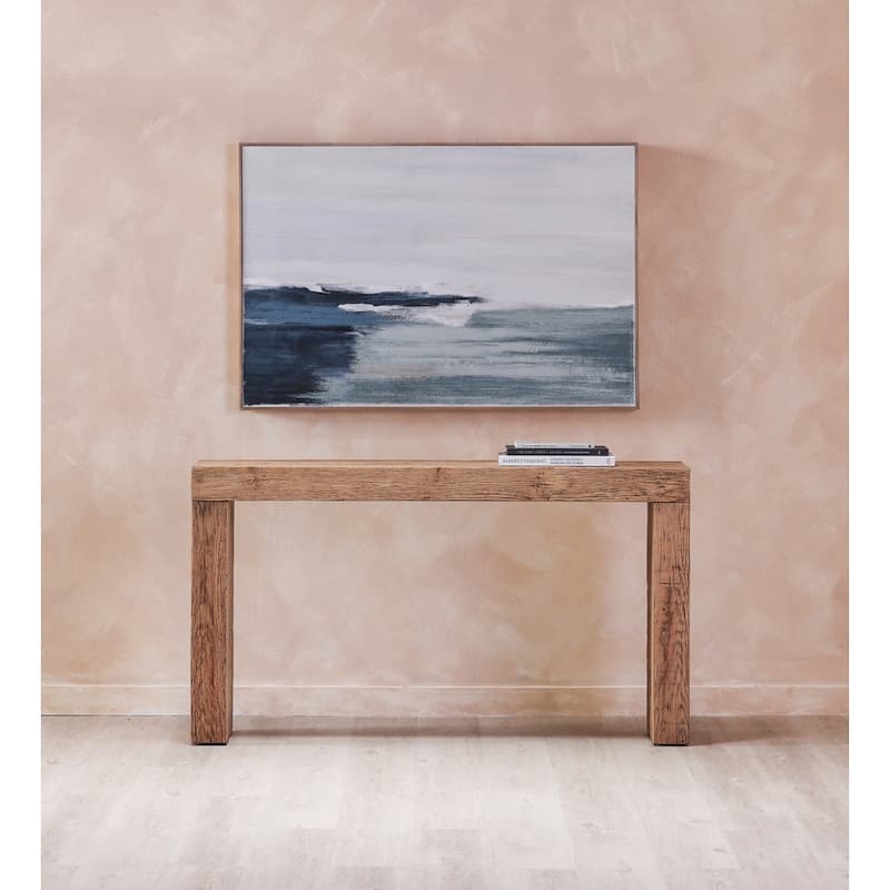 Aurelle Home Modern Beachy Waves Framed Canvas Print