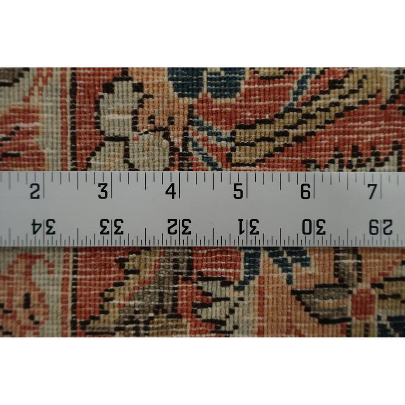 Hand Knotted Oriental 100% Wool Carpet Traditional Floral Beige & Ivories Qum Area Rug - 10' 11'' X 7' 2''