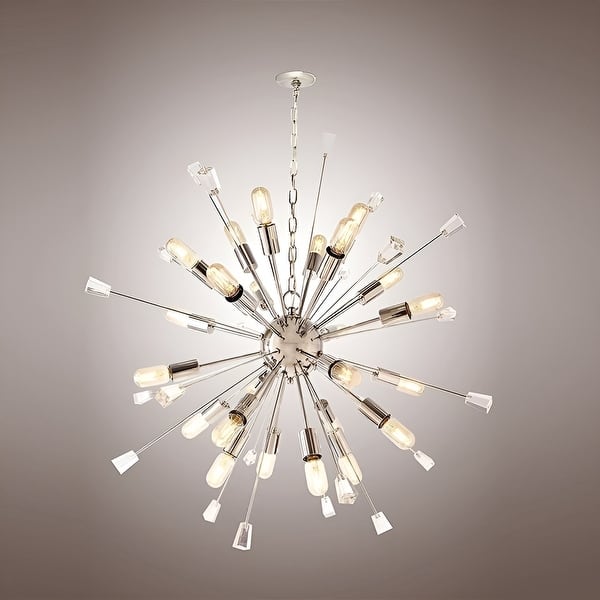 dimension image slide 1 of 2, 24-Light Starburst Sparkling Sputnik Chandelier Large Pendant Light