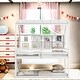 preview thumbnail 1 of 13, Classic Roof Shaped Bunk Bed for Kids, Easy Assemble White