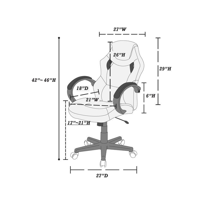 Poundex Upholstered Gaming Chair