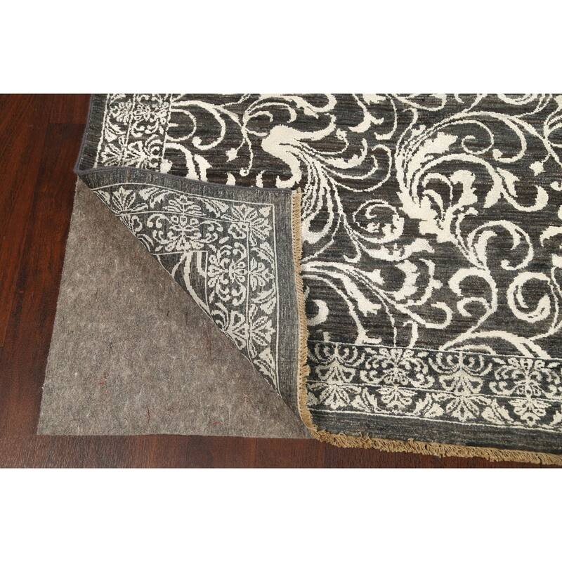 Wool/ Silk Vegetable Dye Floral Versace Oriental Area Rug Handmade - 8'11" x 12'2"