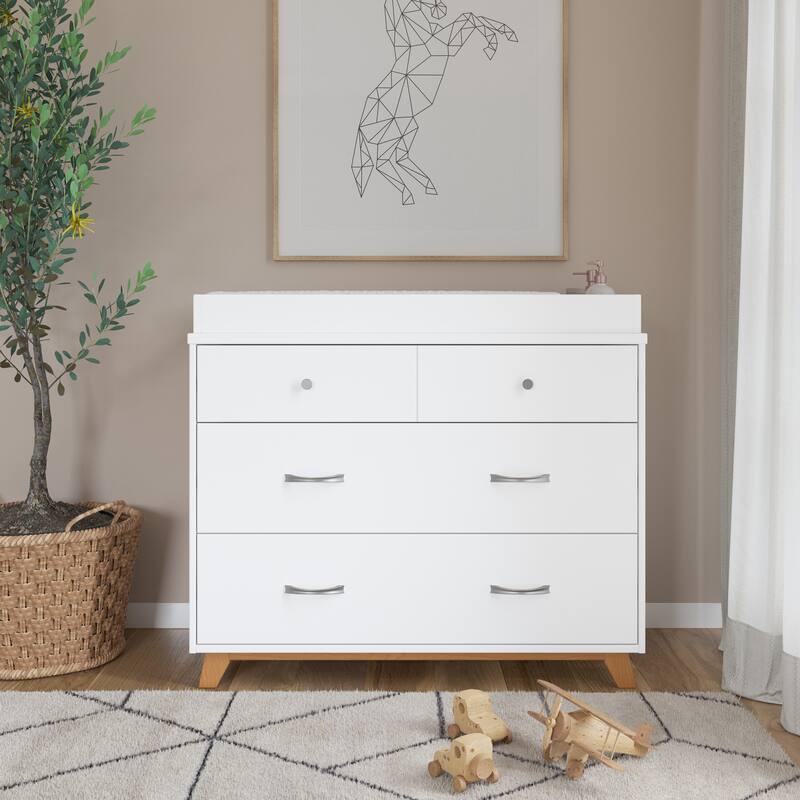 Soho 3 Drawer Dresser with Dressing Kit - White/Natural